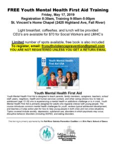 FREE Youth Mental Health First Aid Training @ St. Vincent's Home Chapel